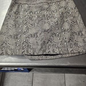 Bar lll Elegant Studded Snake Print Mini Skirt